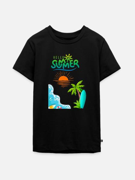Summertime - Teenager Premium Bio T-Shirt - Schwarz
