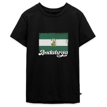Spanien Andalusien Iberische Halbinsel Flagge - Teenager Premium Bio T-Shirt - Schwarz - Vorne - AI Model Teenager Male light (155cm)