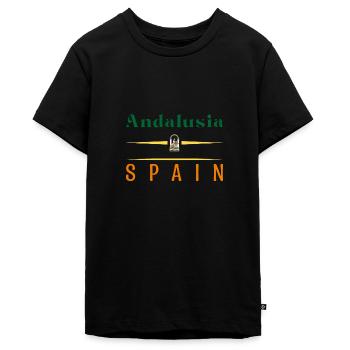 Andalusien Spanien Halbinsel Iberische Flagge - Teenager Premium Bio T-Shirt - Schwarz - Vorne - AI Model Teenager Male light (155cm)