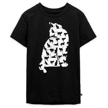 Katze Katze Katze Katze Katze Katze Katze Mieze - Teenager Premium Bio T-Shirt - Schwarz - Vorne - AI Model Teenager Male light (155cm)