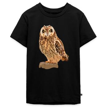 Sumpfohreule - Teenager Premium Bio T-Shirt - Schwarz - Vorne - AI Model Teenager Male light (155cm)