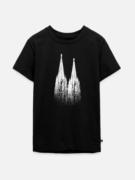 Kölner Dom Köln Skyline - Teenager Premium Bio T-Shirt - Schwarz