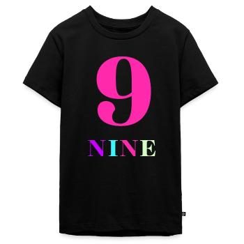 Neun-9-jähriges Jubiläum - Teenager Premium Bio T-Shirt - Schwarz - Vorne - AI Model Teenager Male light (155cm)