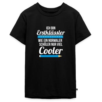 Les élèves de première année scolarisés juste beaucoup plus cool - T-shirt Premium bio Ado - noir - Devant - AI Model Teenager Male light (155cm)