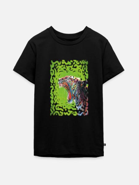Tigresse - Teenager Premium Bio T-Shirt - Schwarz