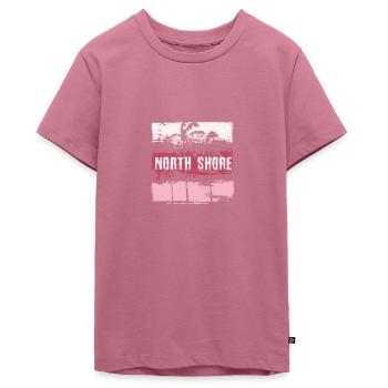 Souvenir de vacances sur la côte nord d’Oahu, Hawaï - T-shirt Premium bio Ado - mauve - Devant - AI Model Teenager Male light (155cm)