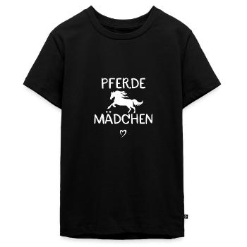 Pferdemädchen - Teenager Premium Bio T-Shirt - Schwarz - Vorne - AI Model Teenager Male light (155cm)