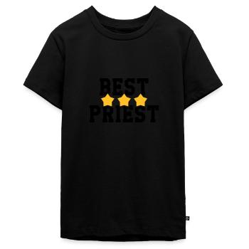 chrétien / prêtre / catholique / religion - T-shirt Premium bio Ado - noir - Devant - AI Model Teenager Male light (155cm)