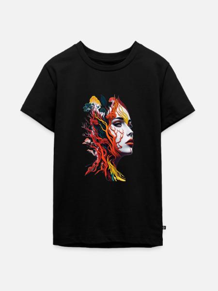Die Erden-Frau-Union - Teenager Premium Bio T-Shirt - Schwarz