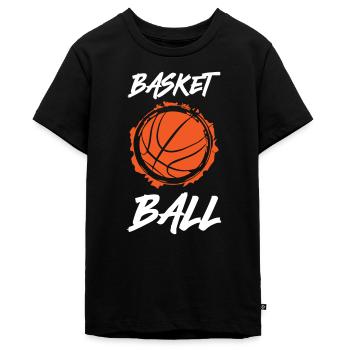 Basketball - Teenager Premium Bio T-Shirt - Schwarz - Vorne - AI Model Teenager Male light (155cm)