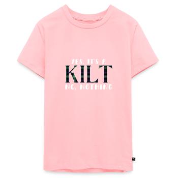 C’est un kilt sans pantalon, rien de kilts écossais - T-shirt Premium bio Ado - rose - Devant