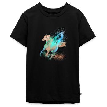 fliegendes pferd,pferd mit flügel,pferd,graffiti - Teenager Premium Bio T-Shirt - Schwarz - Vorne - AI Model Teenager Male light (155cm)