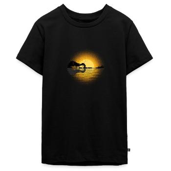 Sonnenuntergang Gitarre E-Gitarre Geschenk - Teenager Premium Bio T-Shirt - Schwarz - Vorne - AI Model Teenager Male light (155cm)