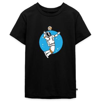 Volley-ball Astronaut Beach volley - T-shirt Premium bio Ado - noir - Devant - AI Model Teenager Male light (155cm)