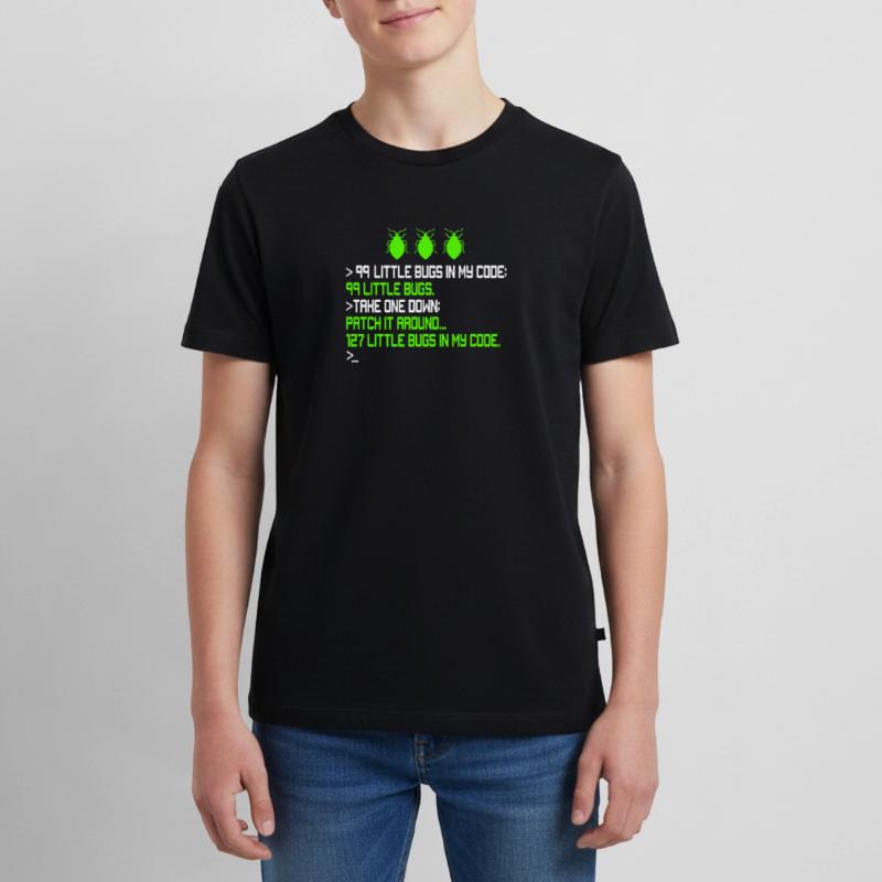 99 petits bugs dans mon code de codage de débogage Funn T-shirt Premium bio Ado