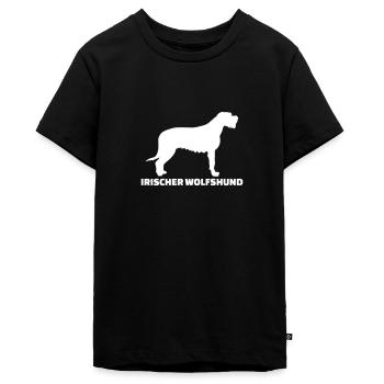 Irischer Wolfshund - Teenager Premium Bio T-Shirt - Schwarz - Vorne - AI Model Teenager Male light (155cm)