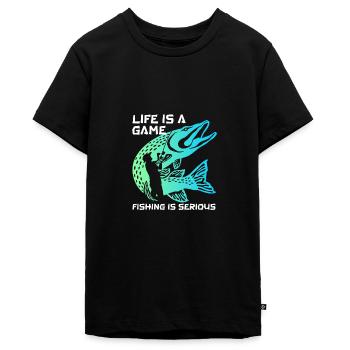 Angler Angeln - Teenager Premium Bio T-Shirt - Schwarz - Vorne - AI Model Teenager Male light (155cm)