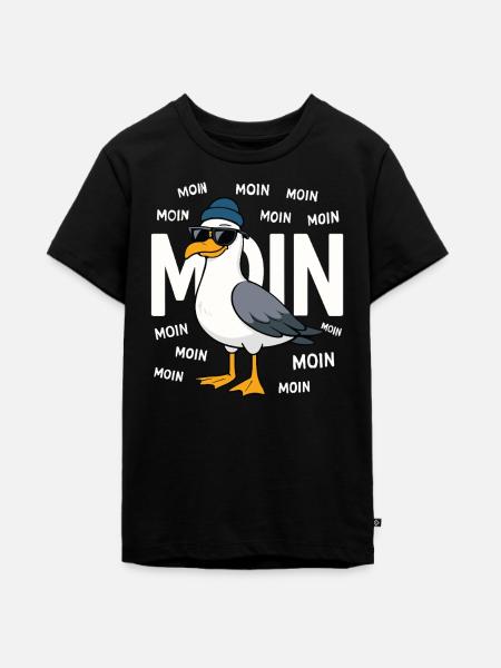 Moin Möwe – Norddeutsch & Lustig - Teenager Premium Bio T-Shirt - Schwarz