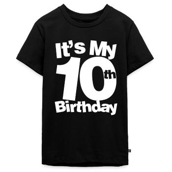 10. Geburtstag Es ist mein 10. Geburtstag 10 Jahre alt Bi - Teenager Premium Bio T-Shirt - Schwarz - Vorne - AI Model Teenager Male light (155cm)