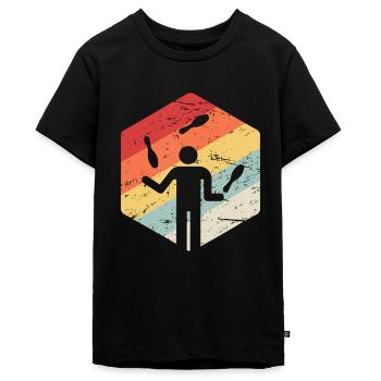 Jongliergeschenk für Narren / Retro Vintage Jonglieren - Teenager Premium Bio T-Shirt - Schwarz - Vorne - AI Model Teenager Male light (155cm)