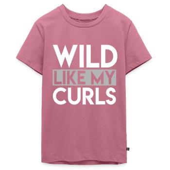 Wild wie meine Locken Lustiges Sprichwort Kleinkind lockiges Haar - Teenager Premium Bio T-Shirt - Mauve - Vorne - AI Model Teenager Male light (155cm)