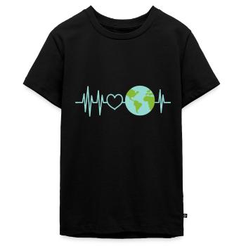 Herzschlag der Erde Tag der Erde - Teenager Premium Bio T-Shirt - Schwarz - Vorne - AI Model Teenager Male light (155cm)