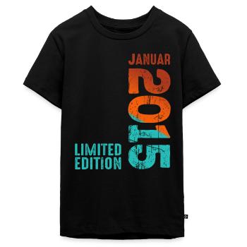 Limited Edition January 2015 Legendär Seit January - Teenager Premium Bio T-Shirt - Schwarz - Vorne - AI Model Teenager Male light (155cm)