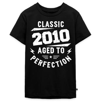 2010 Classic 2010 Jubiläumsgeschenk 2010 Jahrgang - Teenager Premium Bio T-Shirt - Schwarz - Vorne - AI Model Teenager Male light (155cm)