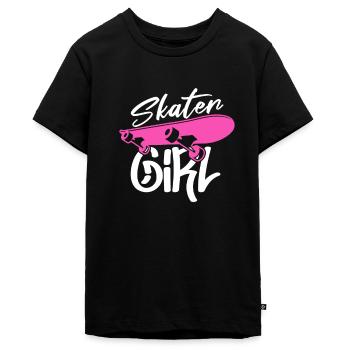 Skater Girl Skateboard Skate Skaterin Geschenk - Teenager Premium Bio T-Shirt - Schwarz - Vorne - AI Model Teenager Male light (155cm)