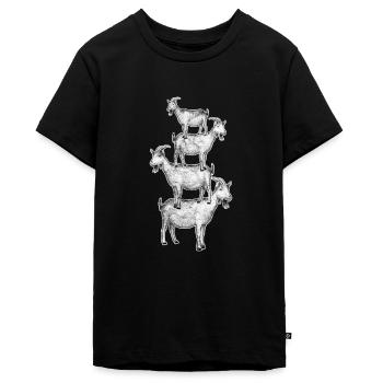 Ziege - Teenager Premium Bio T-Shirt - Schwarz - Vorne - AI Model Teenager Male light (155cm)