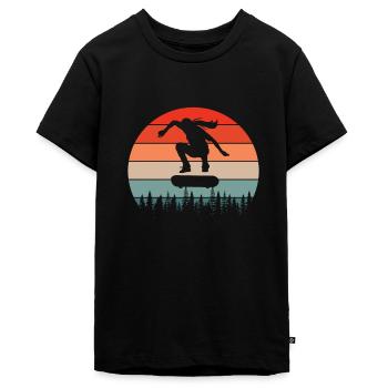 Skate Skater Fille - T-shirt Premium bio Ado - noir - Devant - AI Model Teenager Male light (155cm)