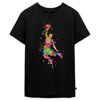 Basketball Dunk - Teenager Premium Bio T-Shirt - Schwarz - Vorne - AI Model Teenager Male light (155cm)