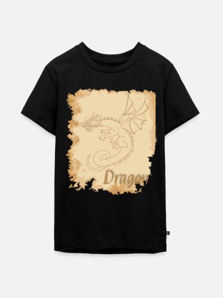 Uralter Drache - Teenager Premium Bio T-Shirt - Schwarz