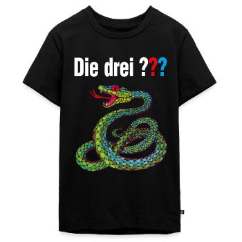 Die Drei ??? und die singende Schlange - Teenager Premium Bio T-Shirt - Schwarz - Vorne - AI Model Teenager Male light (155cm)