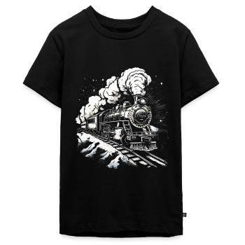 Dampflokomotive Dampflok Eisebahner Geschenk Lok - Teenager Premium Bio T-Shirt - Schwarz - Vorne - AI Model Teenager Male light (155cm)