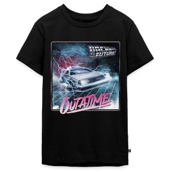 Retour Vers Le Futur Time Machine DeLorean - T-shirt Premium bio Ado - noir - Devant - AI Model Teenager Male light (155cm)