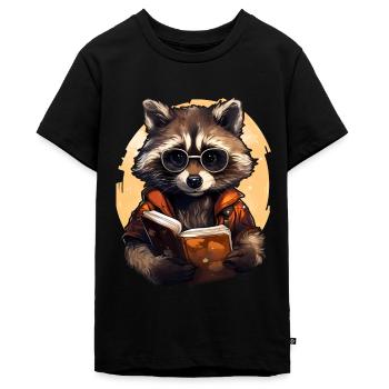 Waschbär - Teenager Premium Bio T-Shirt - Schwarz - Vorne - AI Model Teenager Male light (155cm)