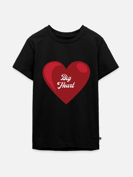 Großes Herz - Teenager Premium Bio T-Shirt - Schwarz