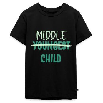 Geschwister, Geschwister jüngste, älteste - Teenager Premium Bio T-Shirt - Schwarz - Vorne - AI Model Teenager Male light (155cm)