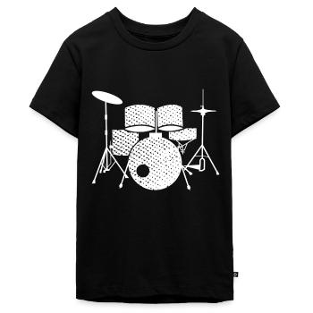Batterie Batterie Enfants Batteur drums - T-shirt Premium bio Ado - noir - Devant - AI Model Teenager Male light (155cm)