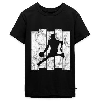 Basket basket basketteur basketteur - T-shirt Premium bio Ado - noir - Devant - AI Model Teenager Male light (155cm)