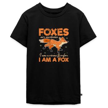 Fuchs - Teenager Premium Bio T-Shirt - Schwarz - Vorne - AI Model Teenager Male light (155cm)