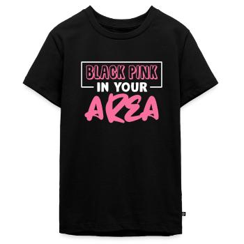 K-Pop - T-shirt Premium bio Ado - noir - Devant - AI Model Teenager Male light (155cm)