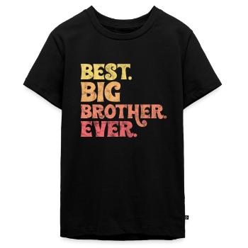 Grote Broer - Tieners Premium Bio T-shirt - zwart - Voor - AI Model Teenager Male light (155cm)