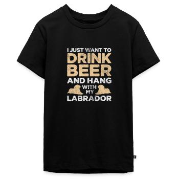 Labrador - Teenager Premium Bio T-Shirt - Schwarz - Vorne - AI Model Teenager Male light (155cm)