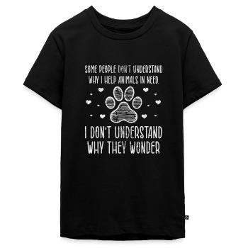 Tierrettung Tierrechte Tierliebe Haustier Geschenk - Teenager Premium Bio T-Shirt - Schwarz - Vorne - AI Model Teenager Male light (155cm)