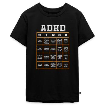 ADHD - Teenager Premium Organic T-Shirt - black - Front - AI Model Teenager Male light (155cm)