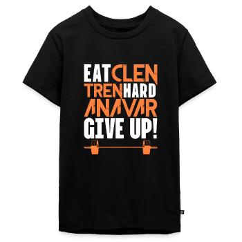 Bodybuilder Body Building Fitness Gym Cadeau - T-shirt Premium bio Ado - noir - Devant - AI Model Teenager Male light (155cm)