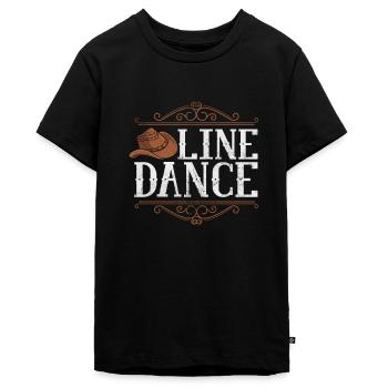 Linedance - Teenager Premium Bio T-Shirt - Schwarz - Vorne - AI Model Teenager Male light (155cm)