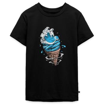 Glace - T-shirt Premium bio Ado - noir - Devant - AI Model Teenager Male light (155cm)